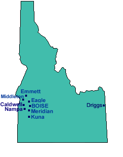 map of Idaho