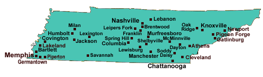 map of TN